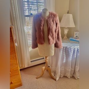 Pink fur coat